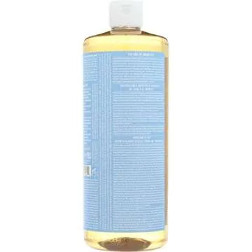 Dr. Bronner's - Pure-Castile Liquid Soap (Baby Unscented, 32 Ounce) - Made with Organic Oils, 18-in-1 Uses: Face, Hair, Laundry, Dishes, For Sensitive Skin, Babies, No Added Fragrance, Vegan, Non-GMO