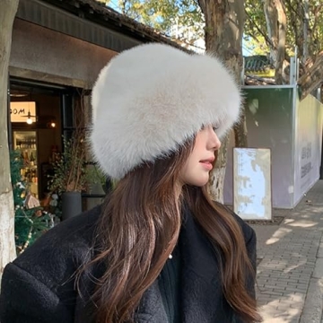 Womens Winter Faux Fur Bucket Hat for Stylish Warmth