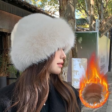 Womens Winter Faux Fur Bucket Hat for Stylish Warmth
