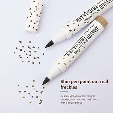 ANNATATO Freckle Pen - 2 Colors Natural Long Lasting Waterproof Neutral Lightweight Freckle Makeup Tool (Dark Brown+Light Brown)