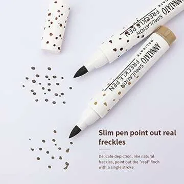 ANNATATO Freckle Pen - 2 Colors Natural Long Lasting Waterproof Neutral Lightweight Freckle Makeup Tool (Dark Brown+Light Brown)