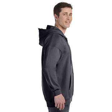 Hanes Men's Full Zip Ultimate Heavyweight Hoodie, Light Steel, X-Large