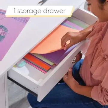 KidKraft Wooden Study Desk for Children with Chair, Bulletin Board and Cabinets, White