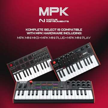 Akai MPK Mini Play MK3 | Compact MIDI Keyboard with Sounds