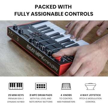 Akai MPK Mini Play MK3 | Compact MIDI Keyboard with Sounds