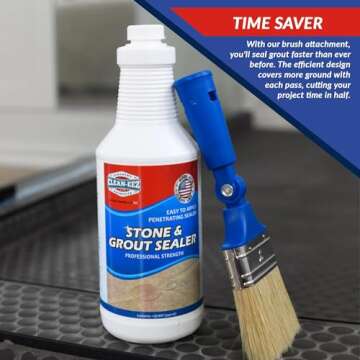 Clean-eez Grout Sealer & Brush Set for Ultimate Tile Protection