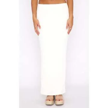 Two Piece Skirt Outfits for Women Sleeveless Tube Tops Bodycon Sexy Maxi Dress 2 Piece Summer Y2K Vacation Set White-XL