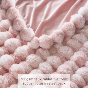 Hyde Lane Soft Faux Rabbit Fur Throw Blanket, Cute Plush Fuzzy Blanket for Sofa Couch, Cozy Thick Fluffy Throw for Women, Valentines Day Gifts for Her, Pink Flamingo, 60"x80"