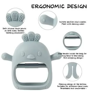 Baby Teething Toys, Teething Toys, Teethers for Babies 3-6 Months, Baby Chew Toys, BPA Free Teether Mitten with Soft Texture for Sensory Exploration and Itching Teething Relief