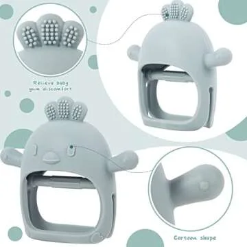 Baby Teething Toys, Teething Toys, Teethers for Babies 3-6 Months, Baby Chew Toys, BPA Free Teether Mitten with Soft Texture for Sensory Exploration and Itching Teething Relief