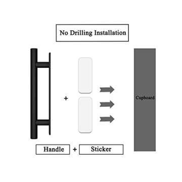 Kwa Heri 30 Pack Self-Stick Cabinet Handles Black