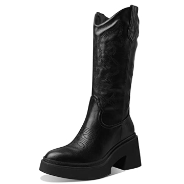 Stylish Mid Calf Cowgirl Boots for Women - Versatile and Chic