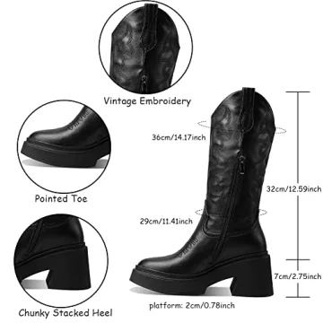 Stylish Mid Calf Cowgirl Boots for Women - Versatile and Chic