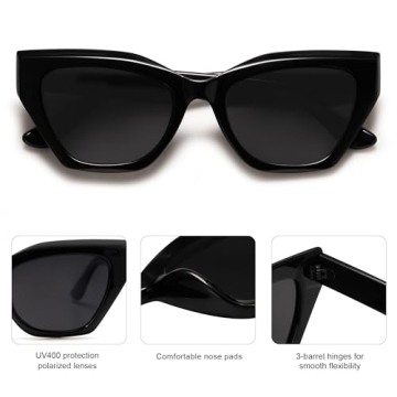 Stylish SOJOS Square Cat Eye Polarized Sunglasses