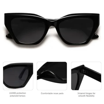 Stylish SOJOS Square Cat Eye Polarized Sunglasses