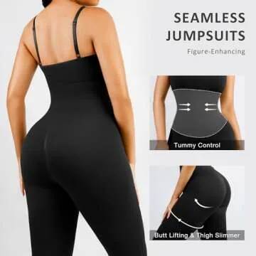 FeelinGirl Ribbed Tummy Control Jumpsuits for Women