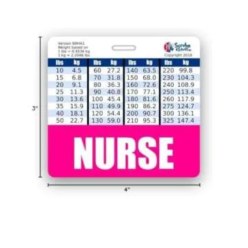 Nurse Badge Buddy with Conversion Charts - Pink