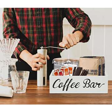 Lzhevsk Wooden Coffee Station Organizer, Coffee Bar Accessories Organizer for Coffee Bar Decor, Kcup...