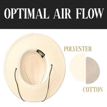 Henschel Aussie Mesh Breezer Hat - Packable Sun Protection for Outdoor Activities. Ideal for Hiking, Fishing & Camping. (US, Alpha, Small, Natural)