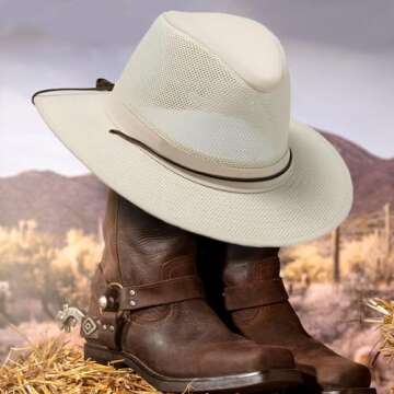 Henschel Aussie Mesh Breezer Hat - Packable Sun Protection for Outdoor Activities. Ideal for Hiking, Fishing & Camping. (US, Alpha, Small, Natural)