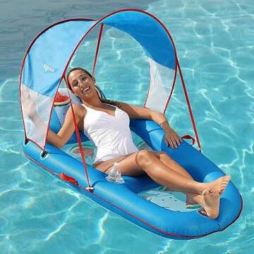Aqua Ultimate Sunshade Recliner Pool Lounge, Watermelon