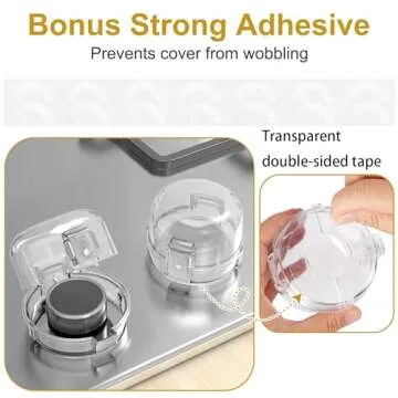 Gas Stove Knob Covers for Child Safety - 5 Pack Universal Size Stove Safety Knob Covers, Heat-Resistant Child Proof Stove Knob Covers, Pet/Baby Proofing Oven Knob Covers for Child Safety (Clear View)