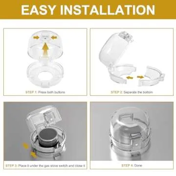 Gas Stove Knob Covers for Child Safety - 5 Pack Universal Size Stove Safety Knob Covers, Heat-Resistant Child Proof Stove Knob Covers, Pet/Baby Proofing Oven Knob Covers for Child Safety (Clear View)