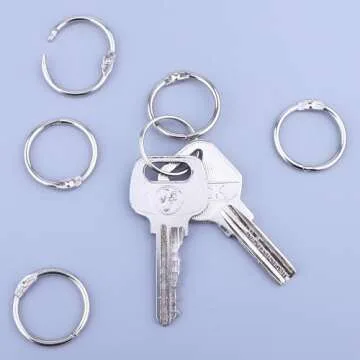 HAUTOCO Loose Leaf Binder Rings - 100 Pack Metal Rings