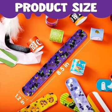 72PCS Halloween Slap Bracelets for Costumes & Parties