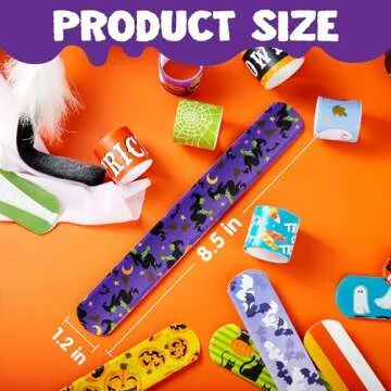 72PCS Halloween Slap Bracelets for Costumes & Parties