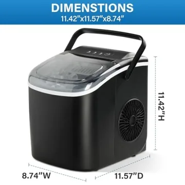 HealSmart Ice Maker - 9 Cubes in 6 Mins, Self-Cleaning