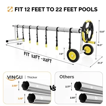 VINGLI Pool Cover Reel Set for Inground Swimming Pools