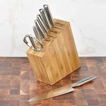 Global 8 Piece Knife Set with Bamboo Block