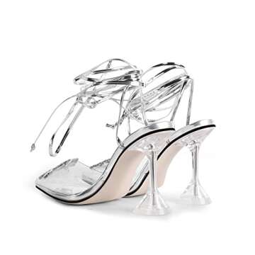 Buy wetkiss Women's Crystal Rhinestones Clear Heels
