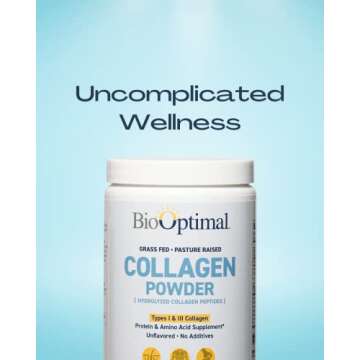 BioOptimal Collagen Peptides Powder - Grass-Fed, Pasture-Raised Hydrolyzed Protein Supplement for Sk...