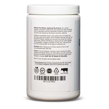 BioOptimal Collagen Peptides Powder - Grass-Fed, Pasture-Raised Hydrolyzed Protein Supplement for Skin, Hair, & Nails - Non-GMO, Zero Sugar Daily Supplement for Men & Women (30 Servings)