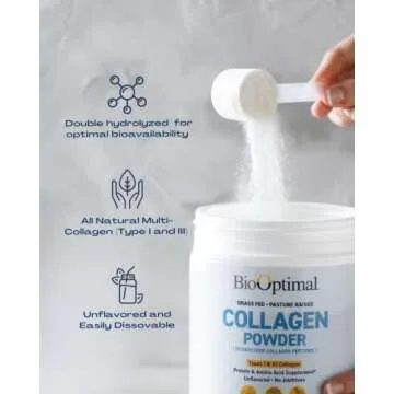 BioOptimal Collagen Peptide Powder for Healthy Skin and Hair