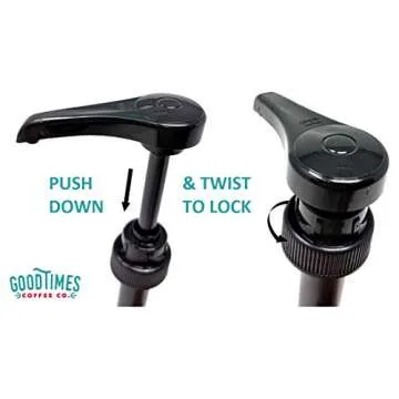 Black Coffee Syrup Pump for 750 ml Bottles (Pack of 6) - Fits Upouria, Torani Syrups, Davinci, (Monin 1 Liter Plastic Bottle Only), and Jordan's Skinny Syrups