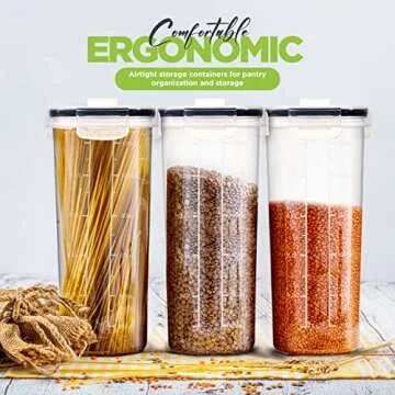 Utopia Kitchen Cereal Containers Storage - Liter Airtight Food Storage Containers & Cereal Dispenser For Pantry Organization And Storage (Clear, 4 Liter Pack of 3)