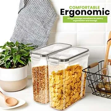 Utopia Kitchen Cereal Containers Storage - Liter Airtight Food Storage Containers & Cereal Dispenser For Pantry Organization And Storage (Clear, 4 Liter Pack of 3)