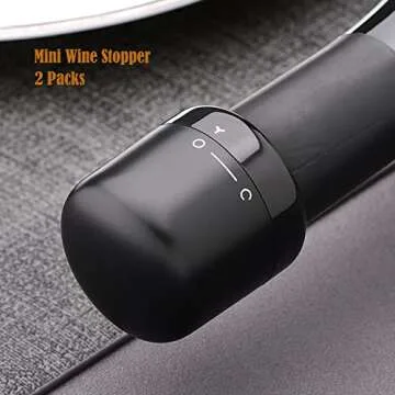 [2023 Christmas Gifts] DERGUAM Electric Wine Opener, ALL-IN-ONE Rechargeable Electric Wine Bottle Opener Set with Wine Stopper, Wine Aerator & Foil Cutter, One-click Button Wine Opener, Metal