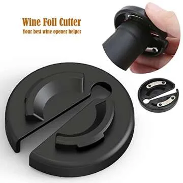 [2023 Christmas Gifts] DERGUAM Electric Wine Opener, ALL-IN-ONE Rechargeable Electric Wine Bottle Opener Set with Wine Stopper, Wine Aerator & Foil Cutter, One-click Button Wine Opener, Metal