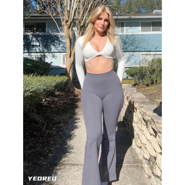 YEOREO Flare Leggings High Waist Scrunch Butt Lift