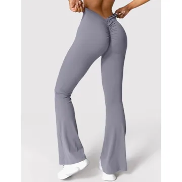 YEOREO Flare Leggings High Waist Scrunch Butt Lift