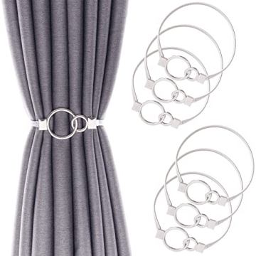 6-Pack Elegant Curtain Tiebacks with Leaf Carving Design for Drapes