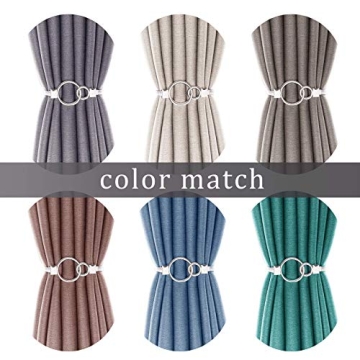 Chic Elastic Curtain Tiebacks with Leaf Design 6 Pack