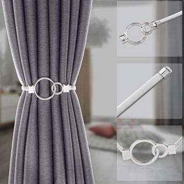 Chic Elastic Curtain Tiebacks with Leaf Design 6 Pack