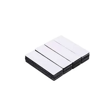 JUMINIZ 20 Sets 1x4 Inch Hook and Loop Fastener Strips with Adhesive Heavy Duty Double Sided Sticky Picture Hanging Wall Mounting Tape for Home and Office Use, Black