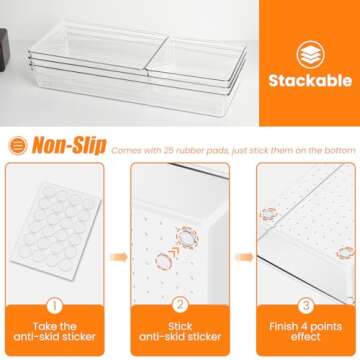 12 Pack Drawer Organizer Set for Home and Office