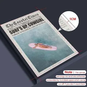 Beach Canvas Wall Art Coastal Cowgirl Decor for Teens